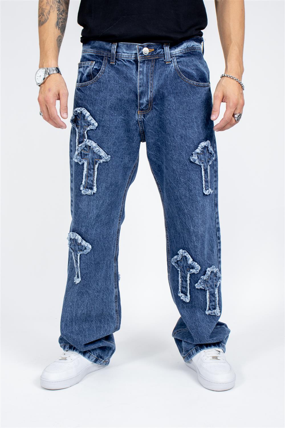 608 Jean blue apliques