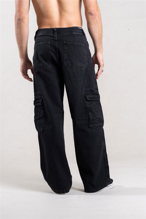 313 WIDE LEG CARGO BLACK 