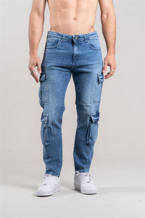 333 JEANS CARGO CELESTE X4