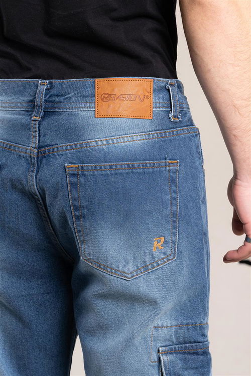 360 jean relaxed cargo azul